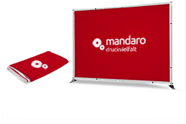 Werbewand mit Teleskoprahmen, System inkl. Druck
