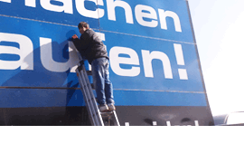 Montage Werbeschilder/Bauschilder